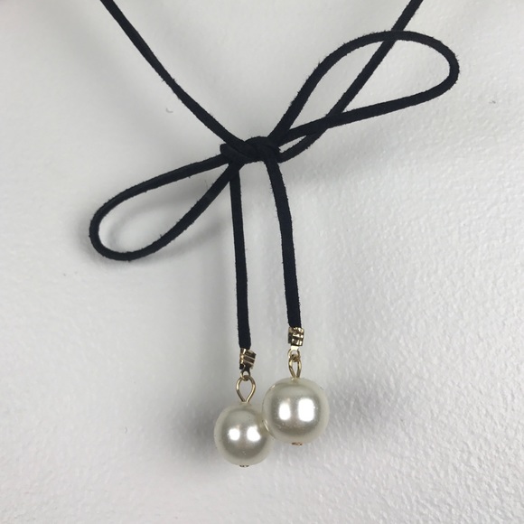 LOWEST ! Suede Choker with Pearl Beads- BUNDLE ME! - Picture 2 of 2