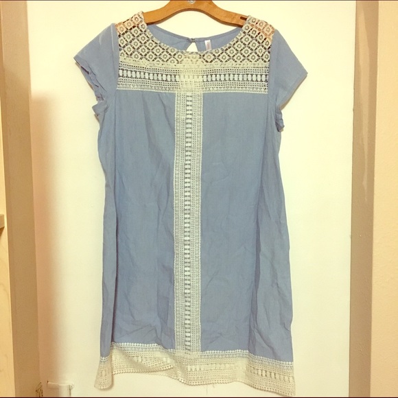 Blue and white dress