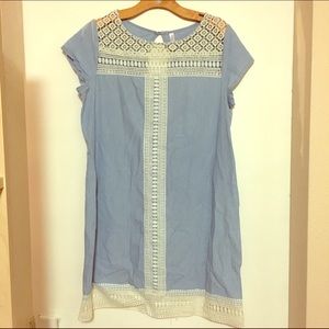 Blue and white dress