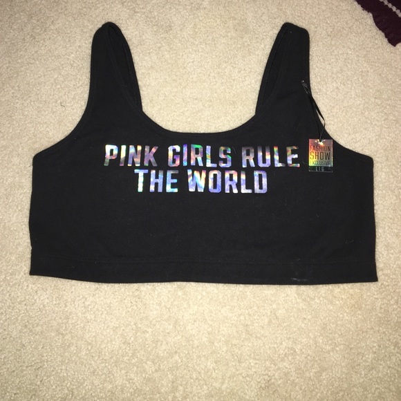 Pink Girls Rule The World Sports Bra!