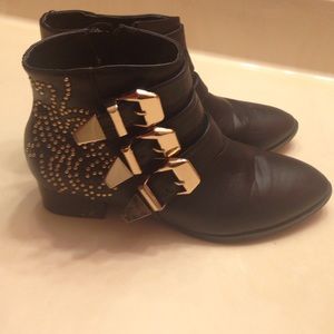 Black embellished booties
