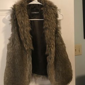 Brown Faux Fur Vest