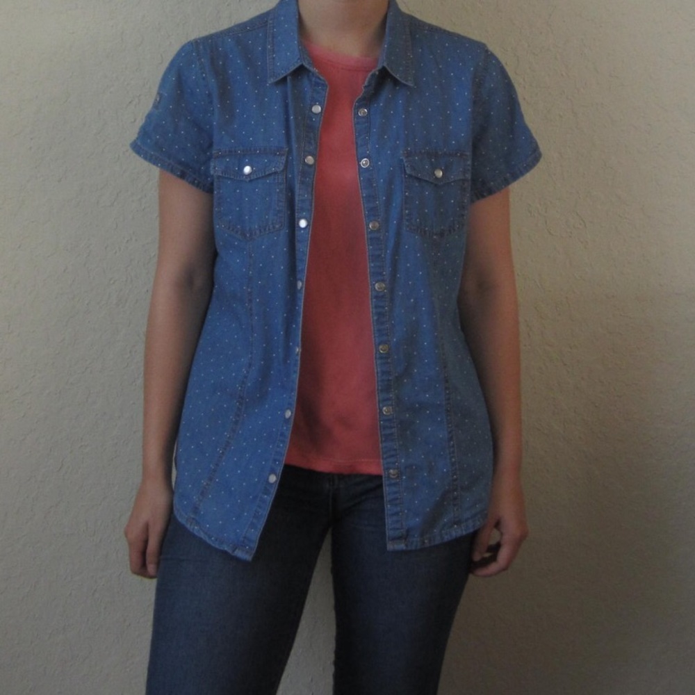 Yessica Polka Dot Button Up - M