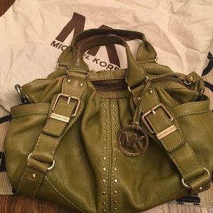 Michael Kors olive leather bag