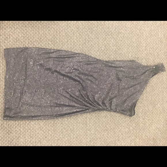 Silver One Shoulder Strap Dress