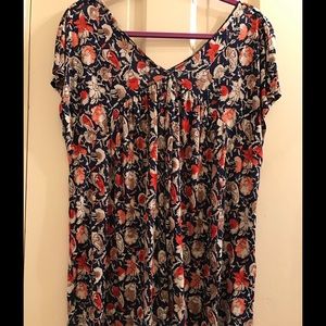 LuckyBrand shark bite hem top Sz XL NWOT