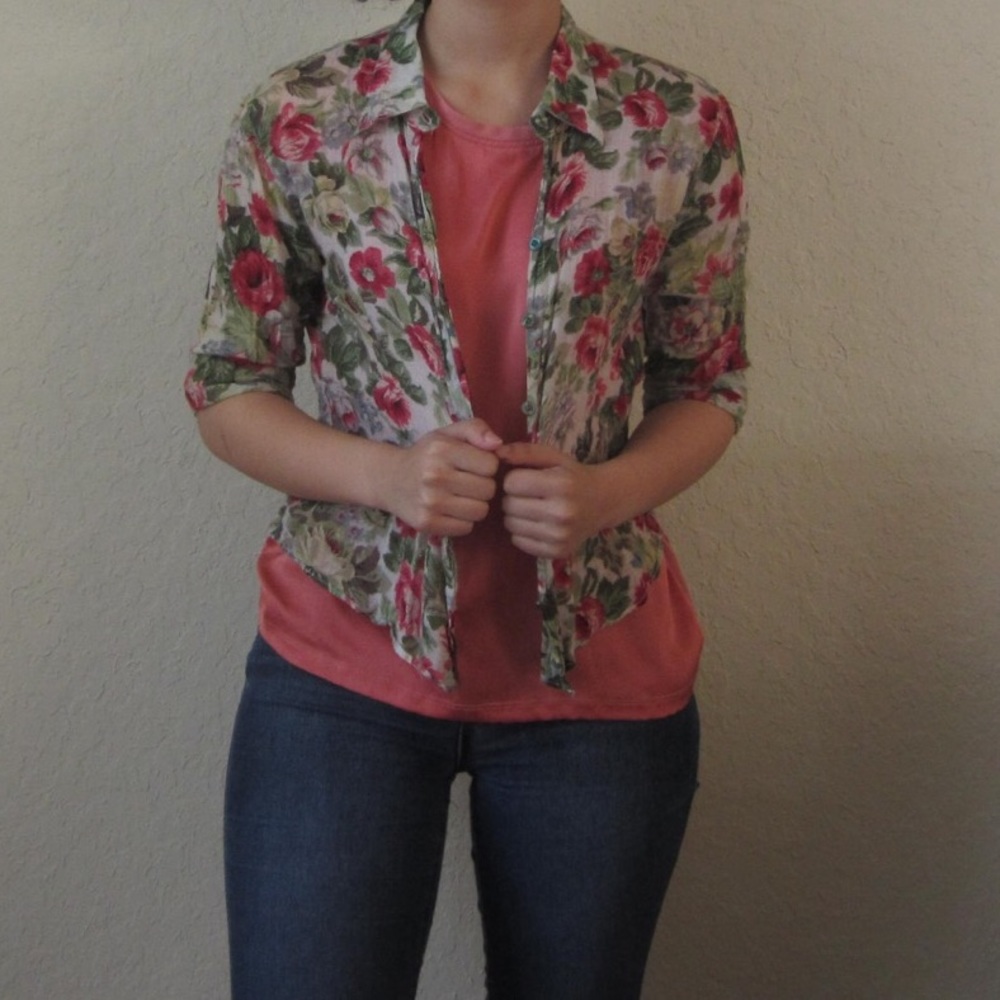 Vintage Floral Blouse - M