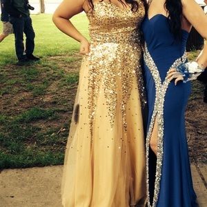 Gold Sequin Prom Dress