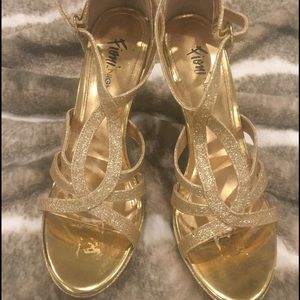 Gold Open Toe Shoe