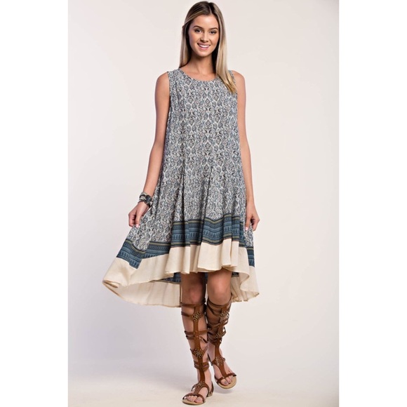 1 left!! Sea Breeze Sleeveless Print Dress - Picture 2 of 6