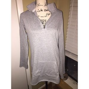 Victoria Secret Grey Hoodie Tunic Sparkle Heart