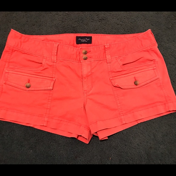 American Eagle Coral Khaki Shorts