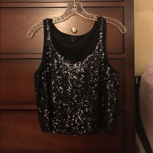 Express sequin crop top