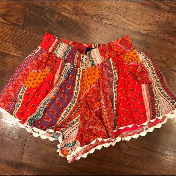 Bohemian style flowy shorts