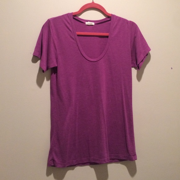 Purple Swoop-neck Tee