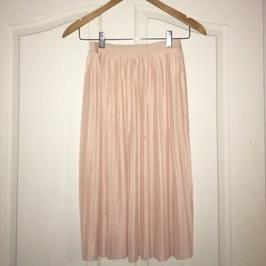 ASOS Pleated Blush Midi Skirt