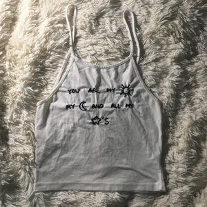 Brandy Melville embroidered halter top