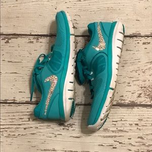Rhinestoned Nike Flex Running Shoes