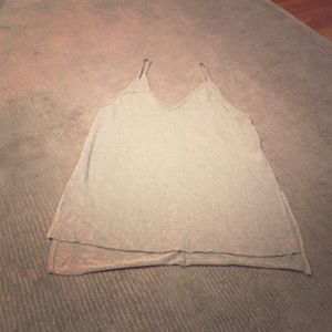 Light grey spaghetti strap top. Project social T