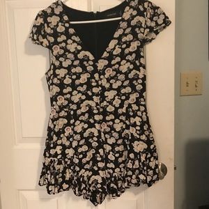 Black and white floral Mink Pink romper