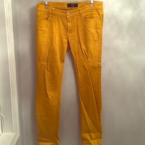 C Wonder stretch skinny jeans in mustard yellow