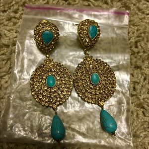 Beautiful gold and Turquoise earrings