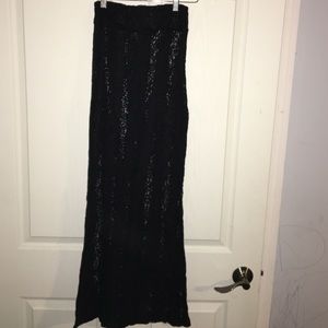 Black lace maxi skirt