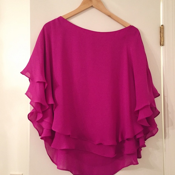 Gianni Bini Winnie Layered Georgette Poncho Blouse