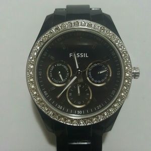 ⌚Fossil watch/plastic band strap!!