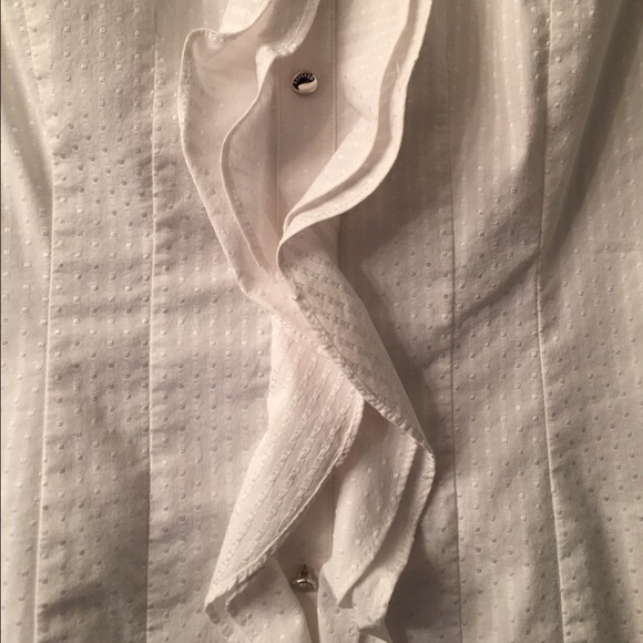 Express Ruffled White Blouse - Picture 2 of 3