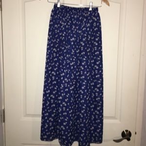 AA Royal Blue Daisy Chifon Maxi Skirt
