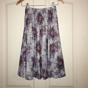 Francesca's Floral Silk Midi Skirt