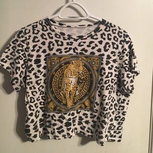 Crop Tee cheetah print