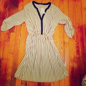 H&M Black Collar Dress with waist Snitch. Sz 12