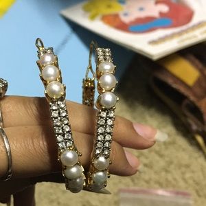 Embellished hoop earrings