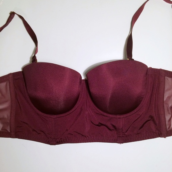 H&M 34D Cranberry Bustier Bra