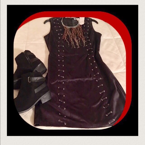 🌟🌟Design History Vegan Black Soft Suede Dress. B3 - Picture 4 of 7