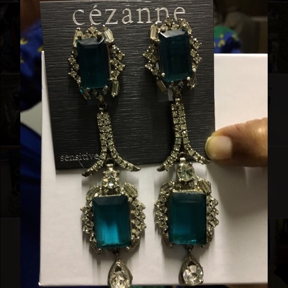 Beautiful formal Blue and Silver earrings