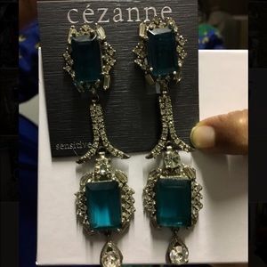 Beautiful formal Blue and Silver earrings