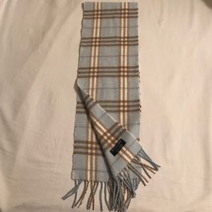 Pale blue, Burberry "Nova Check" cashmere scarf