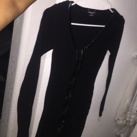 Black zip up longsleeve Dress