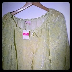 Brand New Green Cold Shoulder Top