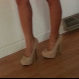 Tan stiletto heels