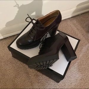 Nine West lace up leather block heels. Size US 6.5