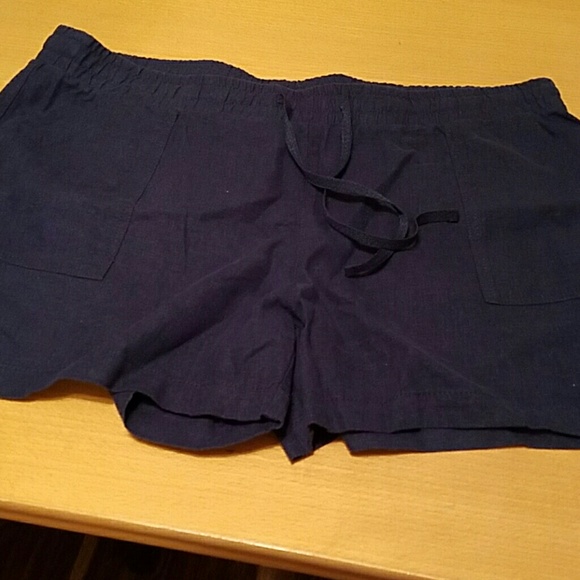 CATO  navy blue linen shorts