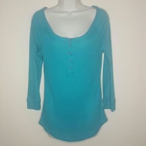 Teal Lace Back Mudd Shirt