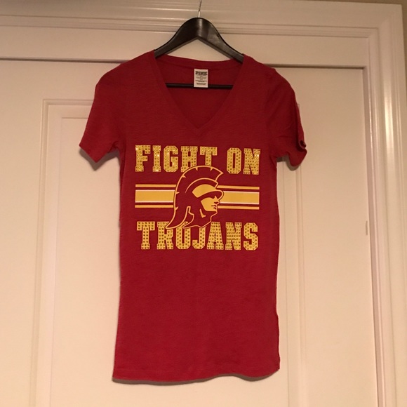 PINK Victoria Secret USC Trojans Sparkly T