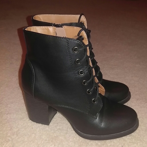 Black heeled booties