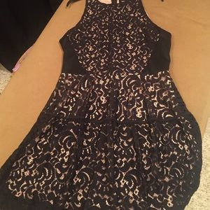 Cream and black dress