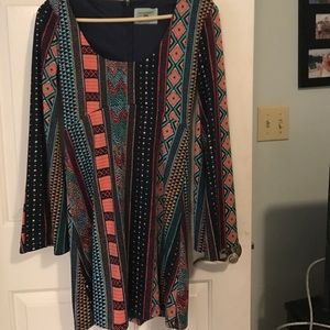 Colorful Judith March dress with bell sleeves